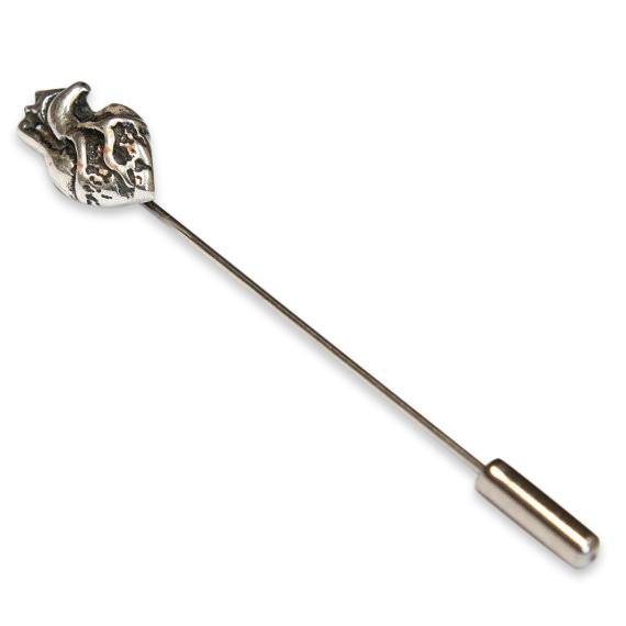 Tiny Anatomical Heart Ascot Stickpin - Moon Raven Designs