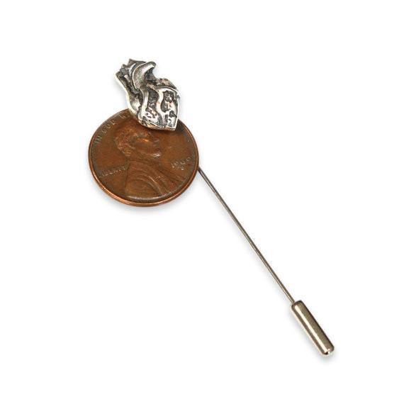 Tiny Anatomical Heart Ascot Stickpin - Moon Raven Designs