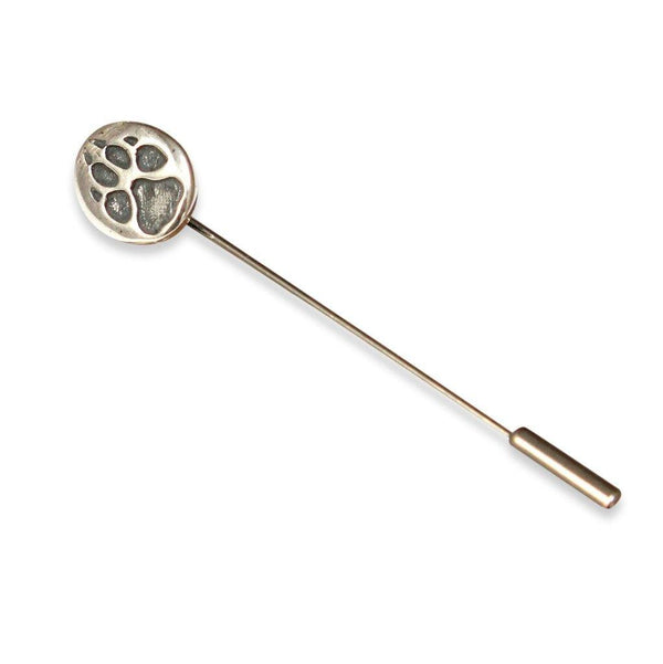 Sterling Silver Wolf Track Ascot Stickpin - Moon Raven Designs