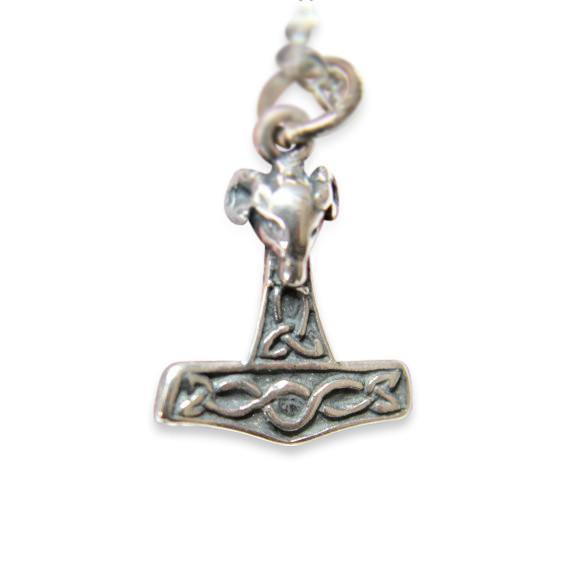 Tiny Mjolnir Rams Head Thors Hammer Necklace - Moon Raven Designs