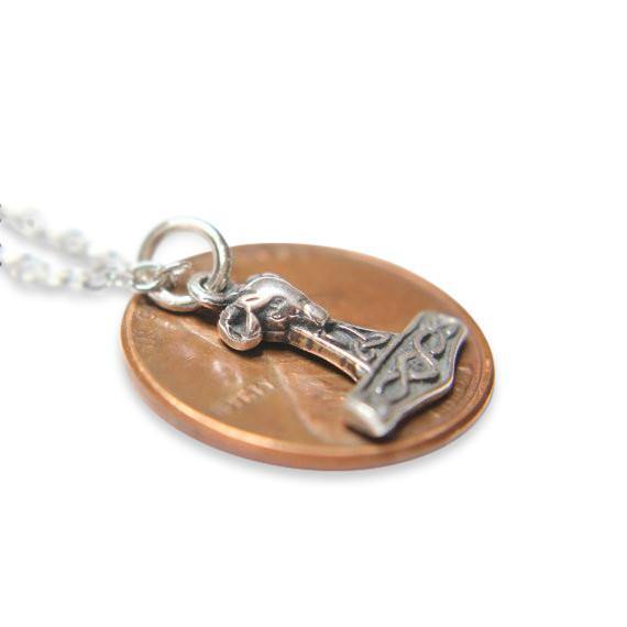 Tiny Mjolnir Rams Head Thors Hammer Necklace - Moon Raven Designs