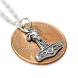 Tiny Mjolnir Rams Head Thors Hammer Necklace - Moon Raven Designs