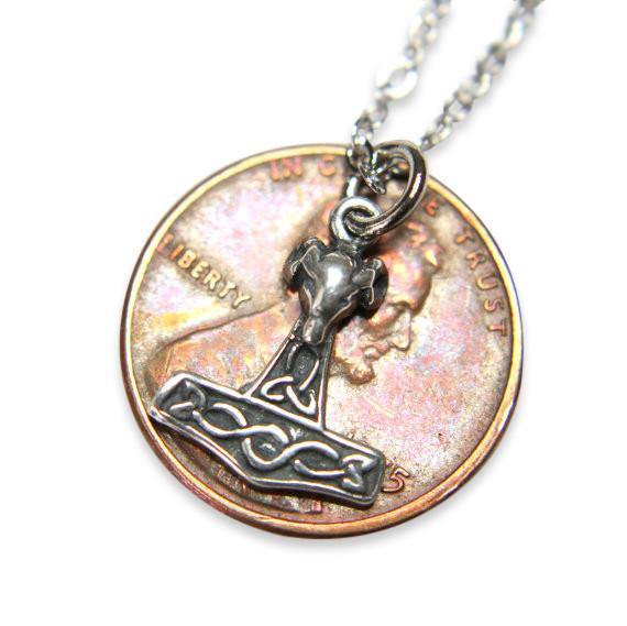 Tiny Mjolnir Rams Head Thors Hammer Necklace - Moon Raven Designs