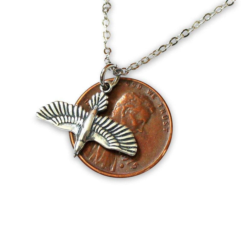 Soaring Raven In Flight Pendant Necklace - Moon Raven Designs