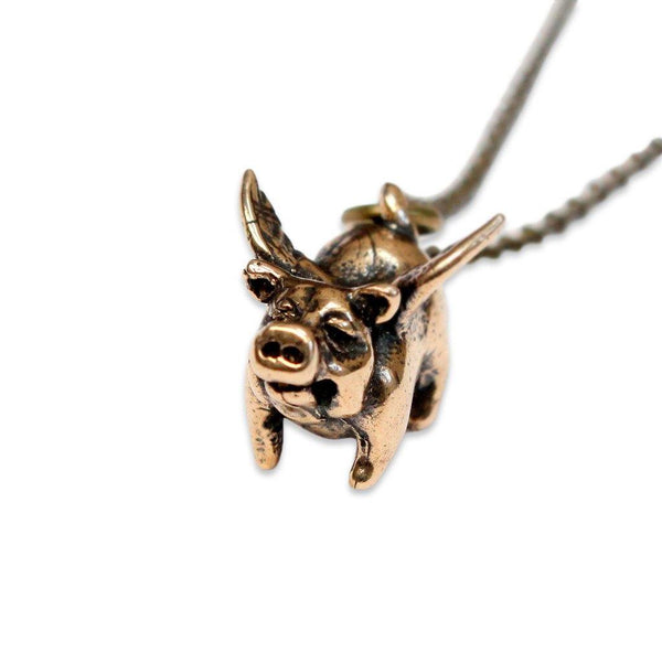 Lucky Flying Pig Pendant Necklace - Moon Raven Designs