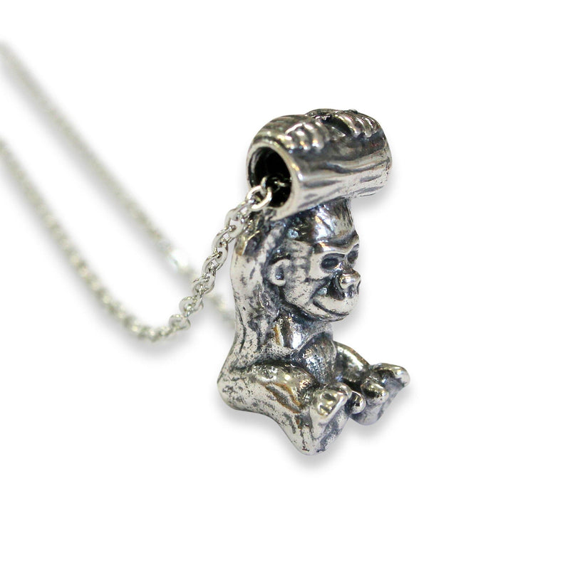 Silver Baby Gorilla Pendant Necklace - Moon Raven Designs