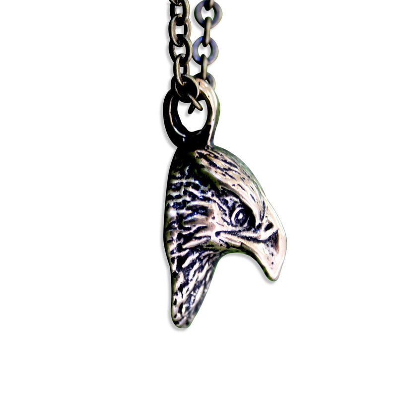 Hawk Head Necklace Pendant - Moon Raven Designs