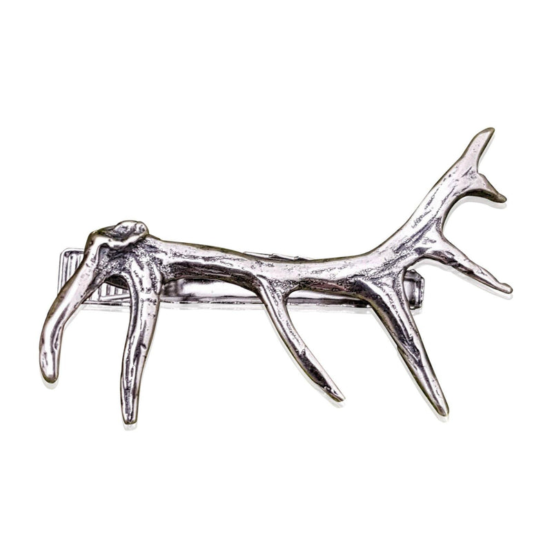 Silver Elk Antler Tie Bar - Moon Raven Designs