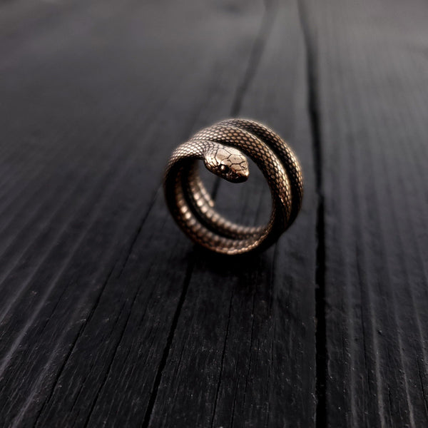 Colubrid Snake Wrap Ring - Moon Raven Designs 