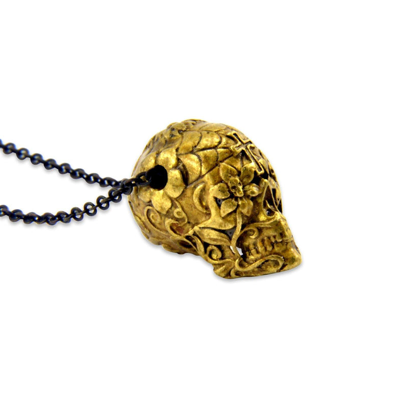 Sugar Skull  Necklace Day of the Dead Pendant - Moon Raven Designs
