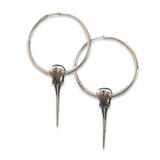 Hummingbird Skull Hoop Earrings - Moon Raven Designs