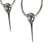 Hummingbird Skull Hoop Earrings - Moon Raven Designs