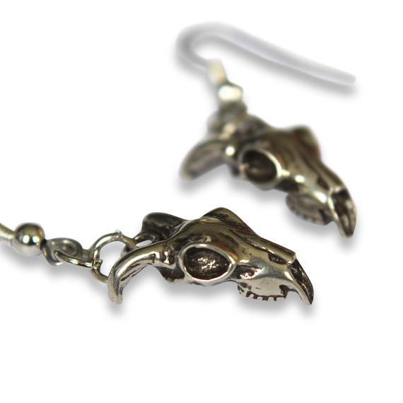 Little Ram Skull Earrings - Moon Raven Designs