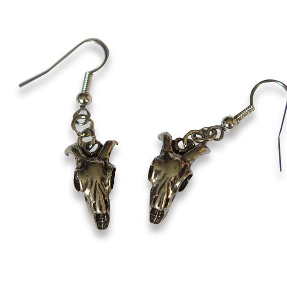Little Ram Skull Earrings - Moon Raven Designs