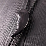 Black Bear Claw Bolo Tie Hand Cast Onyx Resin Black Braided Cord with Silver Tips - Moon Raven Designs