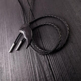 Black Bear Claw Bolo Tie Hand Cast Onyx Resin Black Braided Cord with Silver Tips - Moon Raven Designs