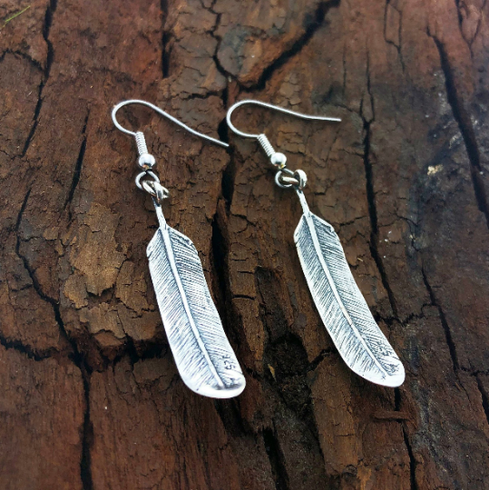 3D Feather Earrings - Moon Raven Designs
