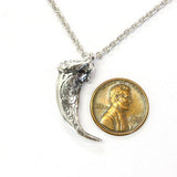 Engraved Sterling Silver Wolf Claw Necklace Wolf Claw Pendant Necklace - Moon Raven Designs