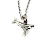 Tiny Humpback Whale Charm Necklace in Solid Sterling Silver - Moon Raven Designs