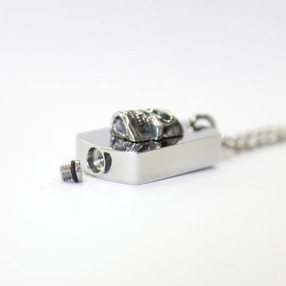 Silver Skull Necklace Cremation Urn - Moon Raven Designs