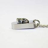 Silver Skull Necklace Cremation Urn - Moon Raven Designs