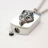 Silver Wolf Cremation Urn - Moon Raven Designs