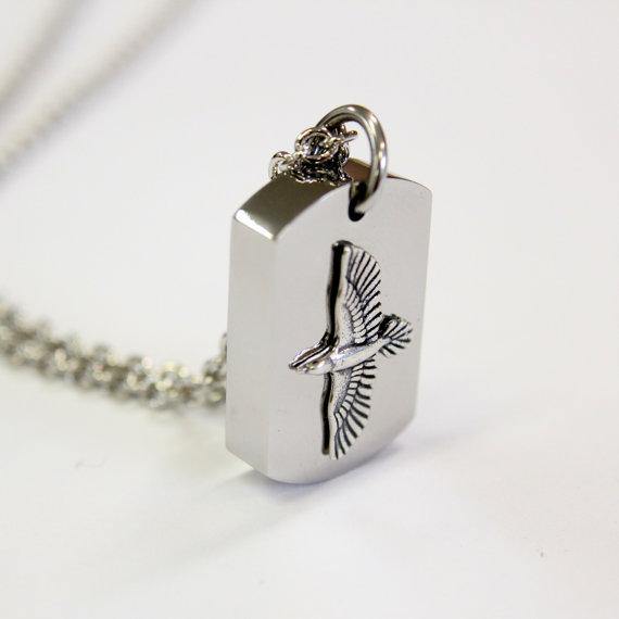 Silver Soaring Raven Cremation Urn - Moon Raven Designs