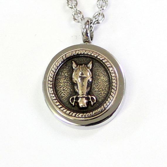 Horse Face Necklace Cremation Urn - Moon Raven Designs