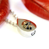 Bronze Human Skull Tear Drop Cremation Urn Pendant - Moon Raven Designs