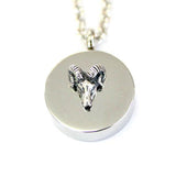 Sterling Silver Ram Head Cremation Urn - Moon Raven Designs