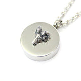 Sterling Silver Ram Head Cremation Urn - Moon Raven Designs