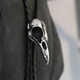 Silver Crow Bird Skull Bolo Tie - Moon Raven Designs