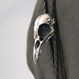 Silver Crow Bird Skull Bolo Tie - Moon Raven Designs