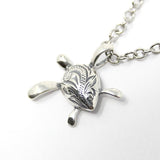 Engraved Sea Turtle Necklace in Sterling Silver - Moon Raven Designs