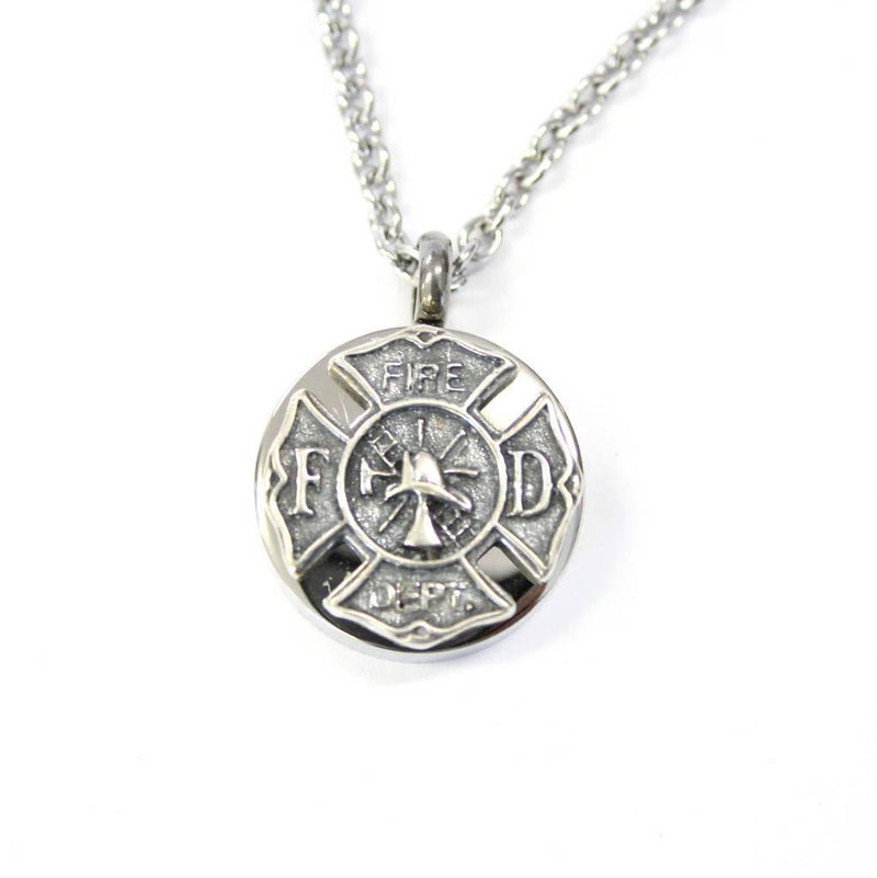 Firemens Emblem Cremation Ash Urn Necklace - Moon Raven Designs