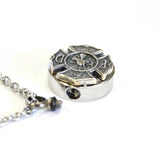 Firemens Emblem Cremation Ash Urn Necklace - Moon Raven Designs