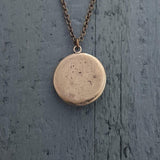 Pirate Skull Medallion Pendant Necklace Solid Gold Bronze - Moon Raven Designs