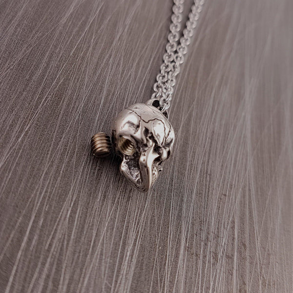 Human Skull Cremation Ash Urn Charm Necklace - Moon Raven Designs