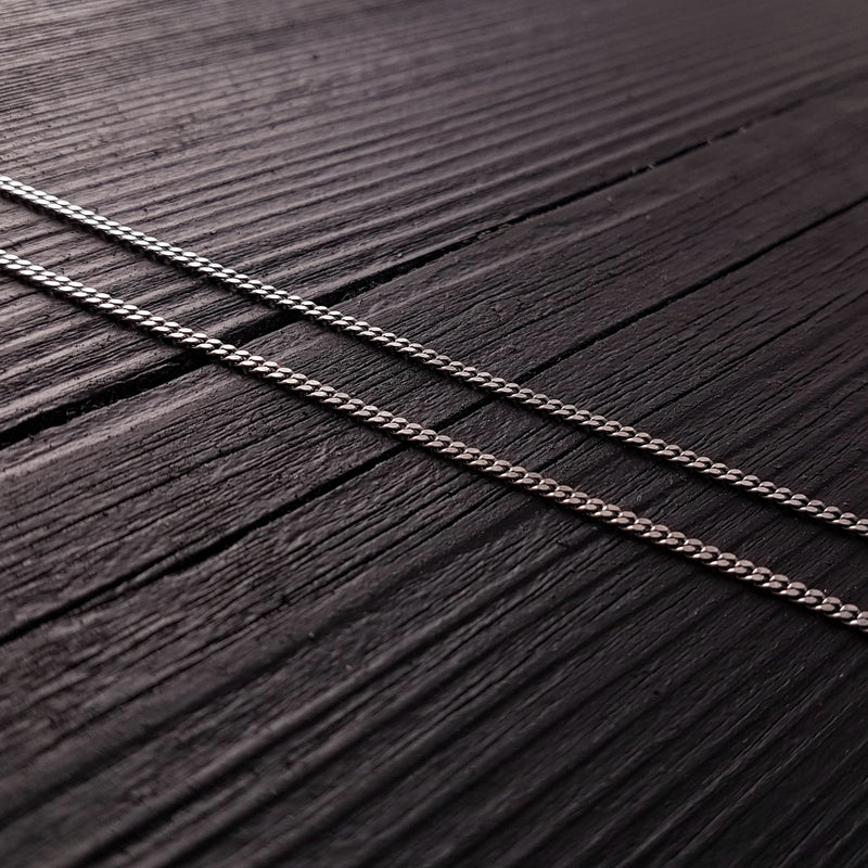 Sterling Silver Replacement Chain 2.3mm Diameter 925 Solid Sterling Necklace Chain Oxidized - Various Lengths Available