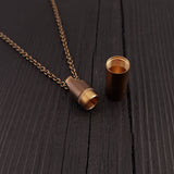 Dog Paw Print Tear Drop Cremation Ash Urn Necklace - Solid Bronze - Custom Engraved Personalised Mourning Pet Urn