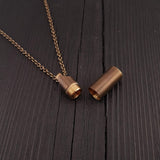 Small Antique Brass Cylinder Capsule - Moon Raven Designs