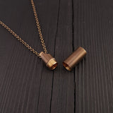 Dog Paw Print Tear Drop Cremation Ash Urn Necklace - Solid Bronze - Custom Engraved Personalised Mourning Pet Urn