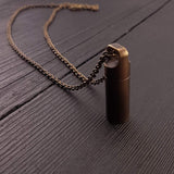 Small Antique Brass Cylinder Capsule - Moon Raven Designs