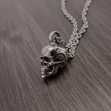 Human Skull Cremation Ash Urn Charm Necklace - Moon Raven Designs