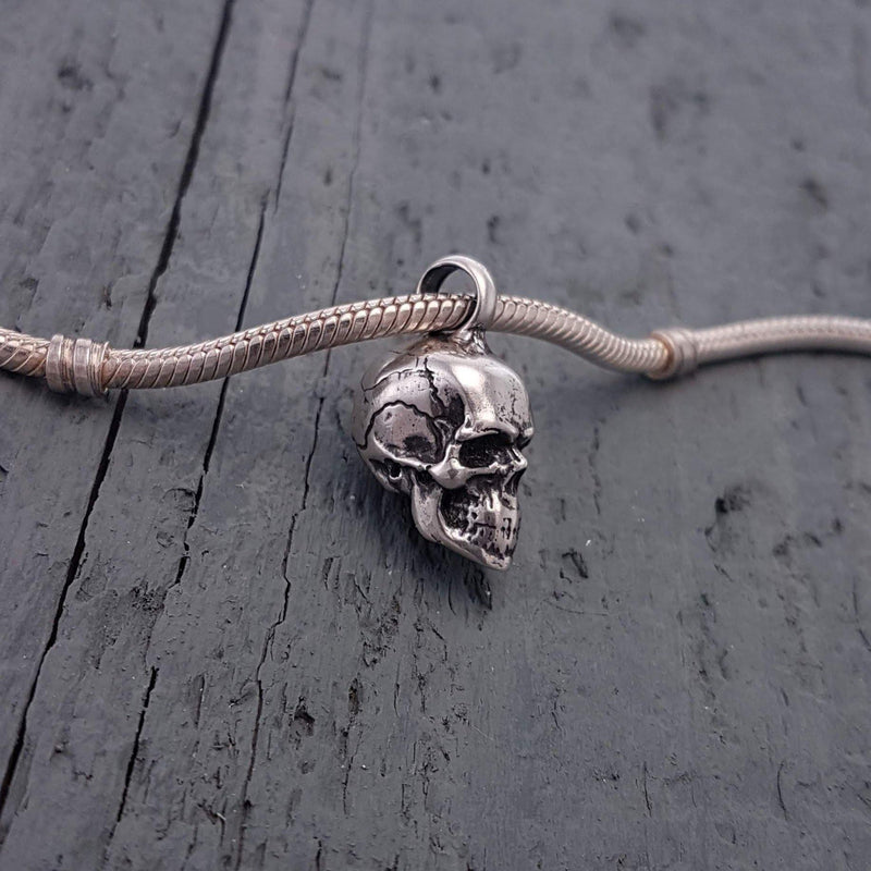 Human Skull Cremation Ash Urn Bracelet Charm - Moon Raven Designs