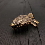 Rattlesnake Head Belt Buckle - Solid Hand Cast Bronze - Fits 1.5 Inch Belt - Oxidised Antique Finish - Life Size - Snake Gift for Him