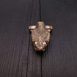 Rattlesnake Head Belt Buckle - Solid Hand Cast Bronze - Fits 1.5 Inch Belt - Oxidised Antique Finish - Life Size - Snake Gift for Him