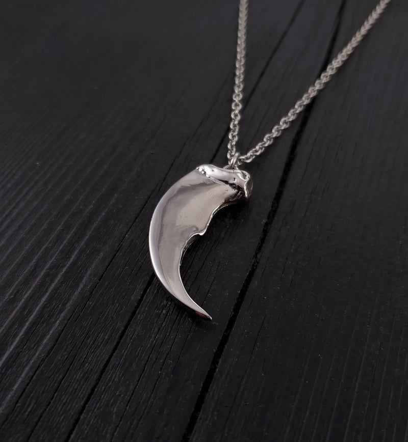 Large Bear Claw Pendant Necklace - Solid 925 Sterling Silver - Bear Claw Statement Piece - Life Size Bear Claw Gift For Him - Gift For Her
