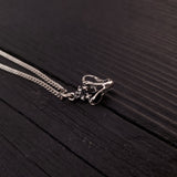 Cat Skull Pendant Necklace - Solid Hand Cast 925 Sterling Silver - Fully Articulated Jaw - Domestic House Cat Jewelry Gift
