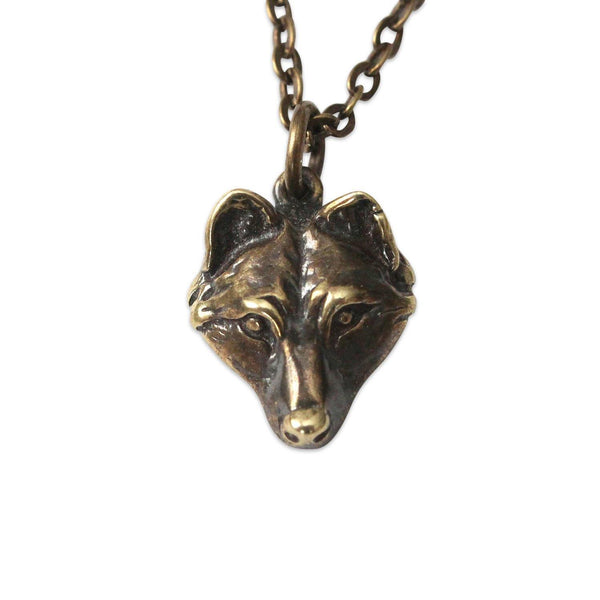 Little Wolf Face Necklace - Moon Raven Designs